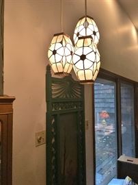 Fabulous capiz shell 3 drop chandelier in Living Room!