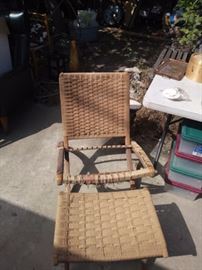 Mid century chair and foot stool.