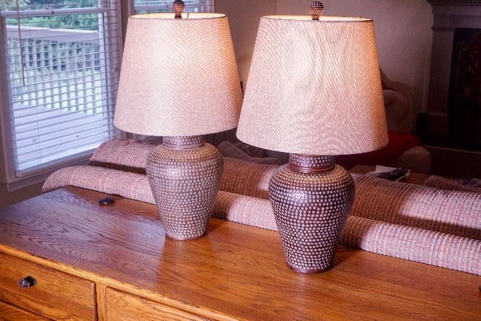 Item 2 Pair Hammered metal decorative Lamps