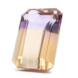 Loose 8.71 Carat Ametrine Gemstone: A loose 8.71 carat ametrine gemstone.