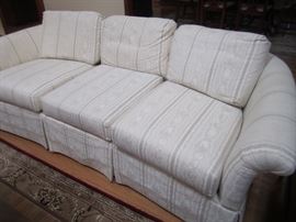 WHITE STRIPED SOFA