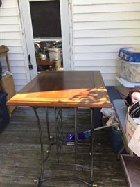 Bar height wine rack table