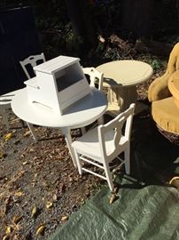 Pottery Barn kids table chairs and step stool