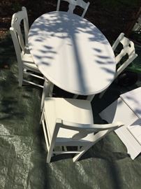 Another view of Pottery Barn kids table chairs and step stool