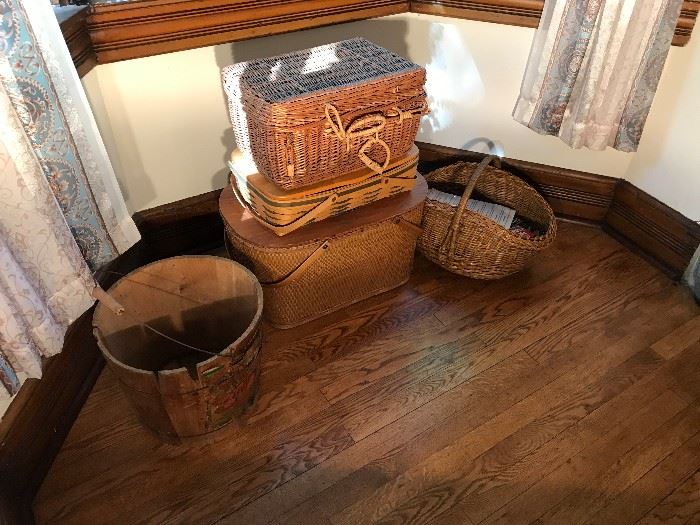 Large assortment of period baskets and containers