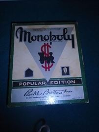 Early 1950s monopoly game Vintage box pieces