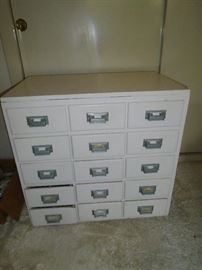 Midcentury Sewing Storage Chest Cabinet Drawer Notions Organizer