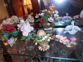 Capodimonte Style Porcelain table flowers