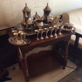 Silver plate tea set