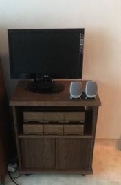 TV cart with Insignia tv