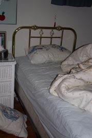 Twin Brass Headboard and Bed