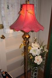Floor Lamp and Floral Decorative