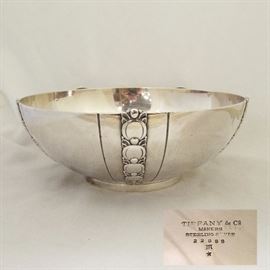 Tiffany & Co. Sterling Art Deco Bowl, 9.25" diameter, 28.41ozt