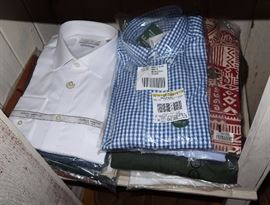 NIP - men's shirts, size large.  Mostly from LL Bean.