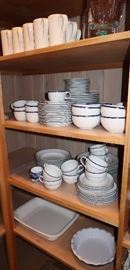Crate and Barrel blue and white dishes