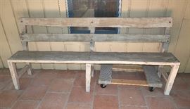 Several rustic patio benches to choose from