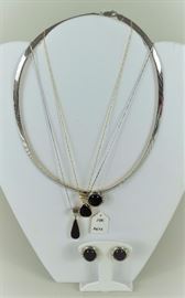 14k and onyx necklaces and earrings