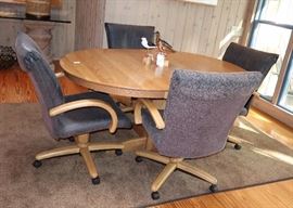 Dining table and chairs, ash, by Chromcraft.  The chairs are super comfy. 