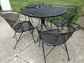 Wrought iron outdoor patio set