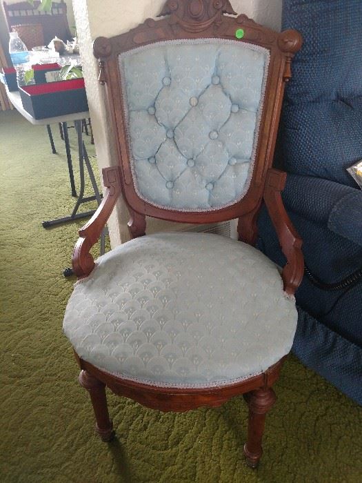 Light Blue Victorian chair