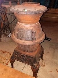 Vintage cast iron pot belly stove