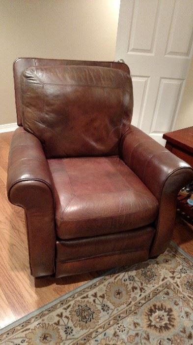 Leather chair with matching leather couch