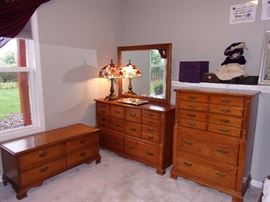 Three piece matching Cedar chest, Chest of Drawers, Dresser and Mirror