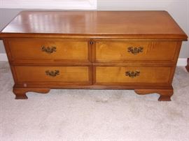 Three piece matching Cedar chest, Chest of Drawers, Dresser and Mirror