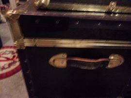 Large Assortment of Vintage Brass Trim Cedar Lined Trunks/Lockers