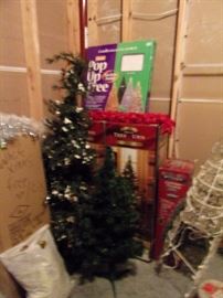 Christmas tree's lit and more, Santa, Snowman, lighted, Angels, Manger Scenes, tins, Pfaltzgraff, and much much more - clean quality!