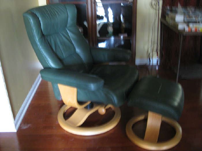 leather chair & ottoman made in Norway
