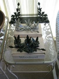 Woodard candle holders, Woodard book holder