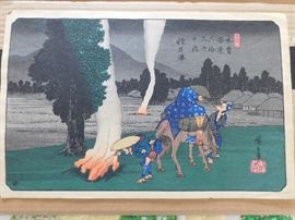 The title: Red seal is 拾九 jūku, "nineteen". The text reads 木曾街道六拾九次之内軽井澤 Kisokaidō rokujūkutsugi no uchi Karuizawa, "Of the sixty-nine stations of the Kisokaidō: Karuizawa". The signature is 廣重 Utagawa Hiroshige.