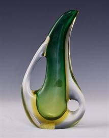 Murano Art Glass Pitcher
attributed to Giorgio Ferro 
8 1/2" high
with Murano label