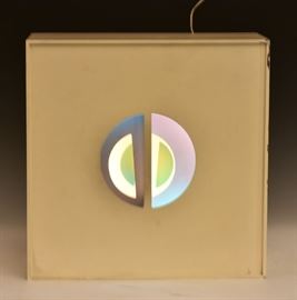 Modern Psychedelic Light Box
16" x 16",  with red, green, blue
and yellow alternating lights
New York City
circa 1970
