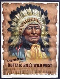 Buffalo Bill's Wild West Poster
Chief Iron Tail
with Buffalo Bill's Wild West
28" x 21"
The Enquirer Job Printing Co.