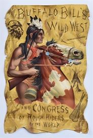 Buffalo Bill's Wild West Poster
and Congress of Rough Riders
of the World, 40 1/2" x 27"
printed in the USA/ 3442, Copyright 1902
Courier Company Litho, Buffalo, NY