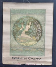 Alphonse Mucha Poster
Henrietta Crosman
28" x 22"
Strobridge Lithography Co