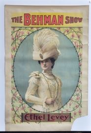 Two Vaudeville Posters
Blanche Ring, The Yankee Girl
41" x 25"  and
The Behman Show, Ethel Levey
38" x 25"