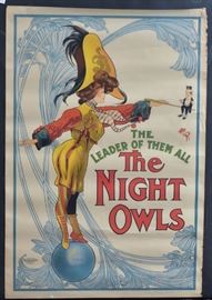 Two Vaudeville Posters
The Night Owls, 41" x 28"
US Lithograph, Russell-Morgan
The Volunteer Organist, 41" x 28"
H.C. Miner Litho, Co.