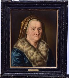 attributed to Balthasar Denner (1685-1749)
Portrait of  a Woman
18 1/2" x 15" oil on panel