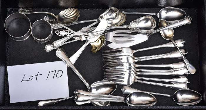 Sterling Silver Flatware
associated patterns including
16 pieces of Wallace flatware
23 troy ounces