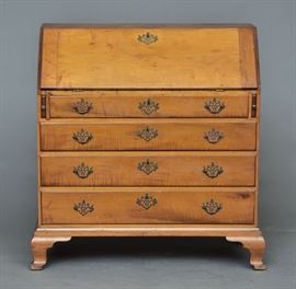 Queen Anne Maple Slant Front Desk
41" x 19 3/4", 42" high
18th century