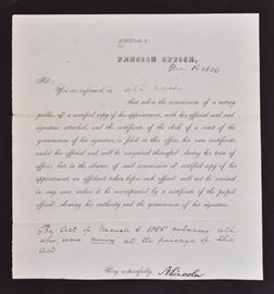 Abraham Lincoln Signed Document
Pension Office, May 12, 1856
7 3/4" x 8 1/4"