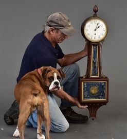 Waterbury Banjo Clock
weight driven
40" long
early 20th century
