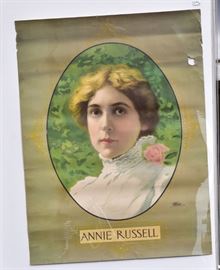 Two Vaudeville Posters
Annie Russell, 33" x 25"
Eleanor Robson, 33" 25"
both Strobridge Lithography Co.