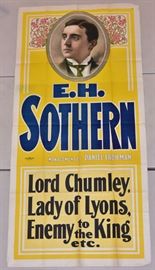 Vaudeville Poster
E. H. Sothern
Lord Chumley, Lady of Lyons
82 1/2" x 40" three sheet assembled
Strobridge Litho, NY
