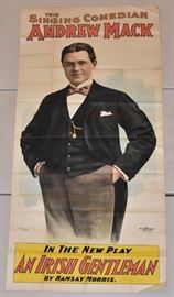 Vaudeville Poster
The Singing Comedian
Andrew Mack
in "An Irish Gentleman"
81" x 40" three sheet assembled
Strobridge Lithography Co.