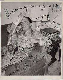 Salvador Dali Autographed Photo
9" x 7 1/4"
signed and dated 1954