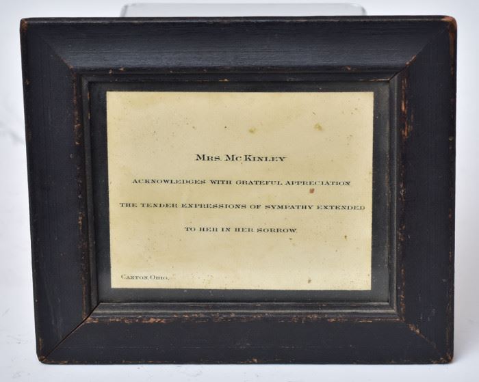 Mrs. McKinley Sympathy Card
4" x 4 1/2" card, now framed